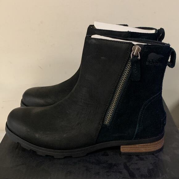 Sorel Women’s Size 8.5 Black Emelie Zip Waterproof Ankle Bootie Black NL… - Picture 4 of 9